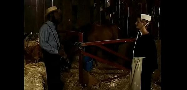  Ebony hunks working with haystack in Amish warehouse